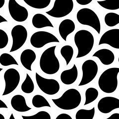 Abstract black shape seamless pattern