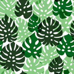Green leaf pattern on white background
