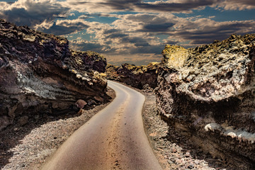 Image related to unexplored road journeys and adventures.Road through the scenic landscape to the...