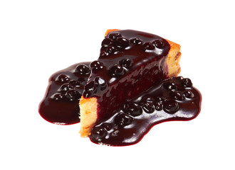 Cheesecake with Berries Sauce on white