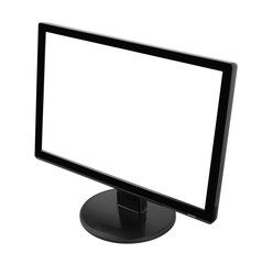 Flat led TV monitor isolated on white