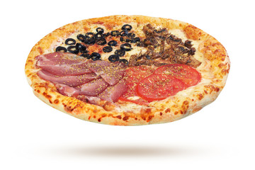 Pizza on a white background