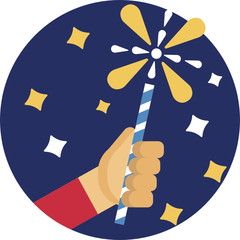 New year party illustration  vector icons