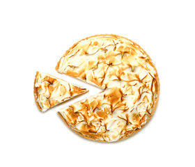 Tasty pie on white background