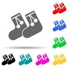 children's warm socks multi color style icon. Simple glyph, flat vector of baby icons for ui and ux, website or mobile application