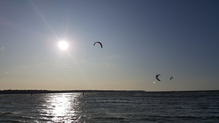 By the sea. Kitesurfing day
