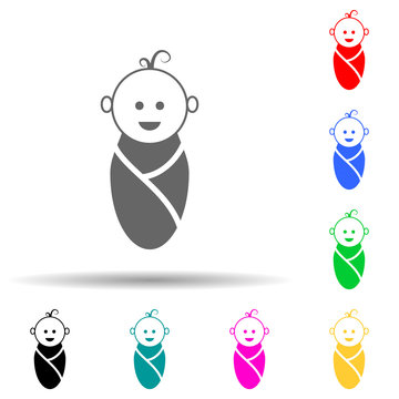 baby multi color style icon. Simple glyph, flat vector of baby icons for ui and ux, website or mobile application