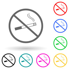 ban on smoking multi color style icon. Simple glyph, flat vector of bad habbits icons for ui and ux, website or mobile application