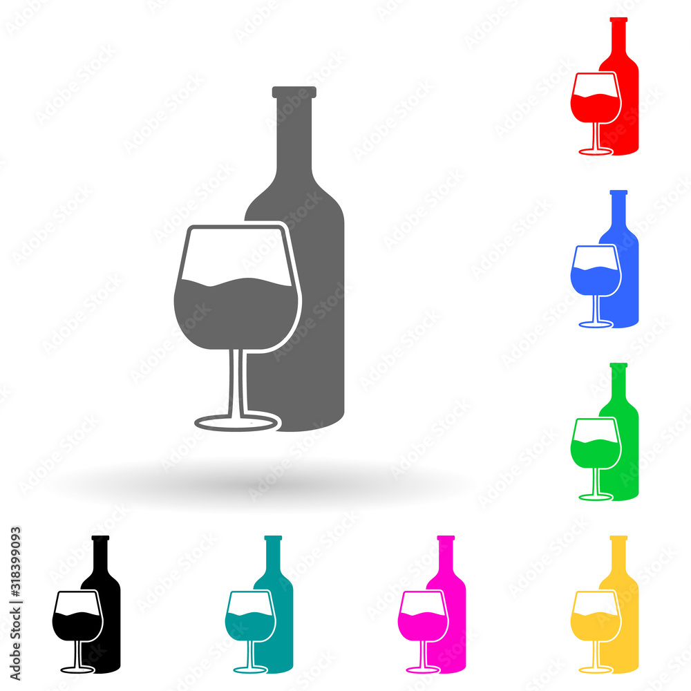 Poster alcohol consumption multi color style icon. simple glyph, flat vector of bad habbits icons for ui an