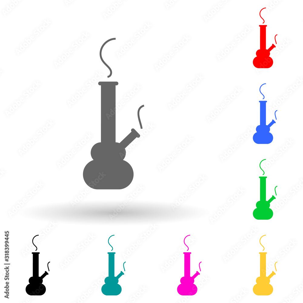 Aufkleber smoking hookah multi color style icon. simple glyph, flat vector of bad habbits icons for ui and ux,