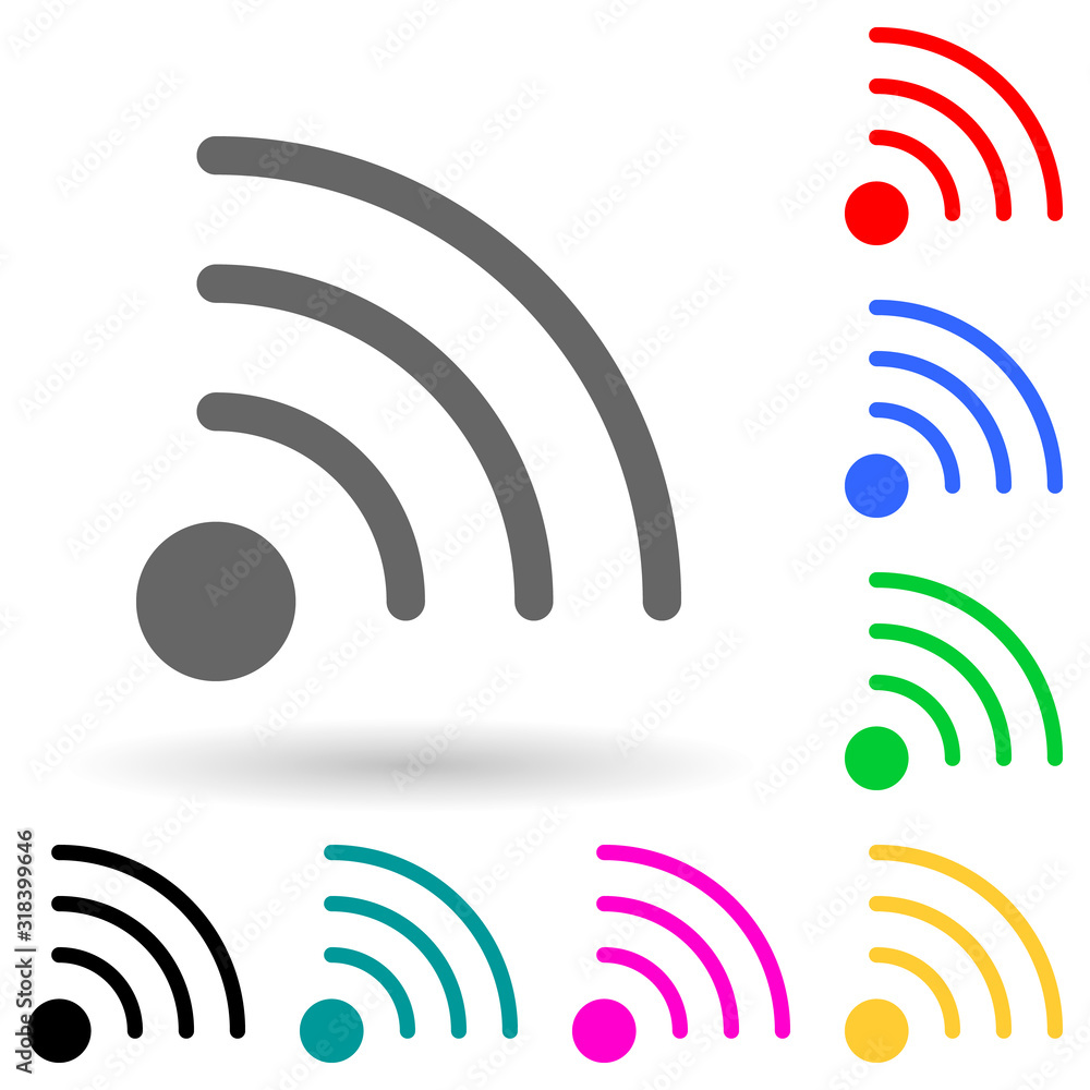 Poster wai faya signal multi color style icon. simple glyph, flat vector of bad habbits icons for ui and ux