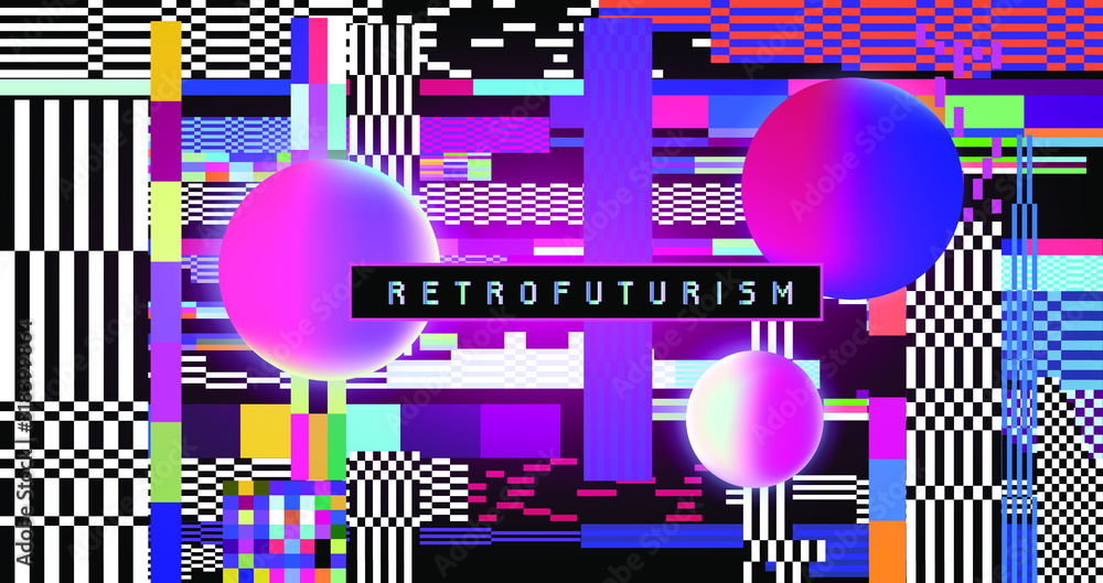 Poster retro vhs background like in old video tape rewind or no signal tv screen. vaporwave/ retrowave styl