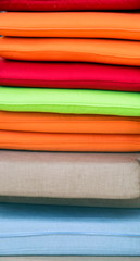 Stack of colorful pillows