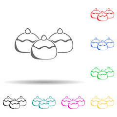 buns multi color style icon. Simple thin line, outline vector of bakery shop icons for ui and ux, website or mobile application