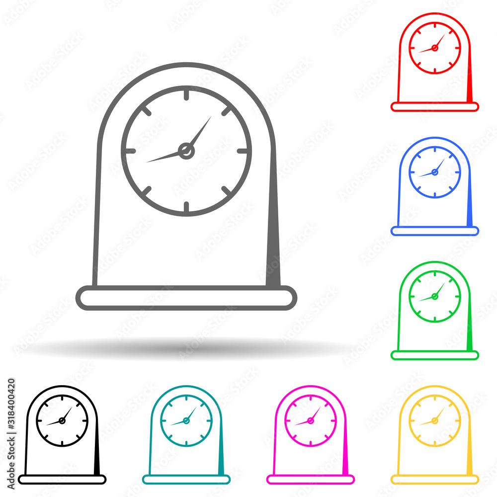 Poster kitchen clock multi color style icon. simple thin line, outline vector of bakery shop icons for ui a