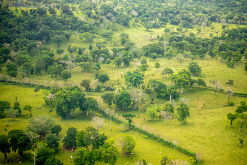 Fototapeta na wymiar Aerial photo of the green landscape of Vanuatu