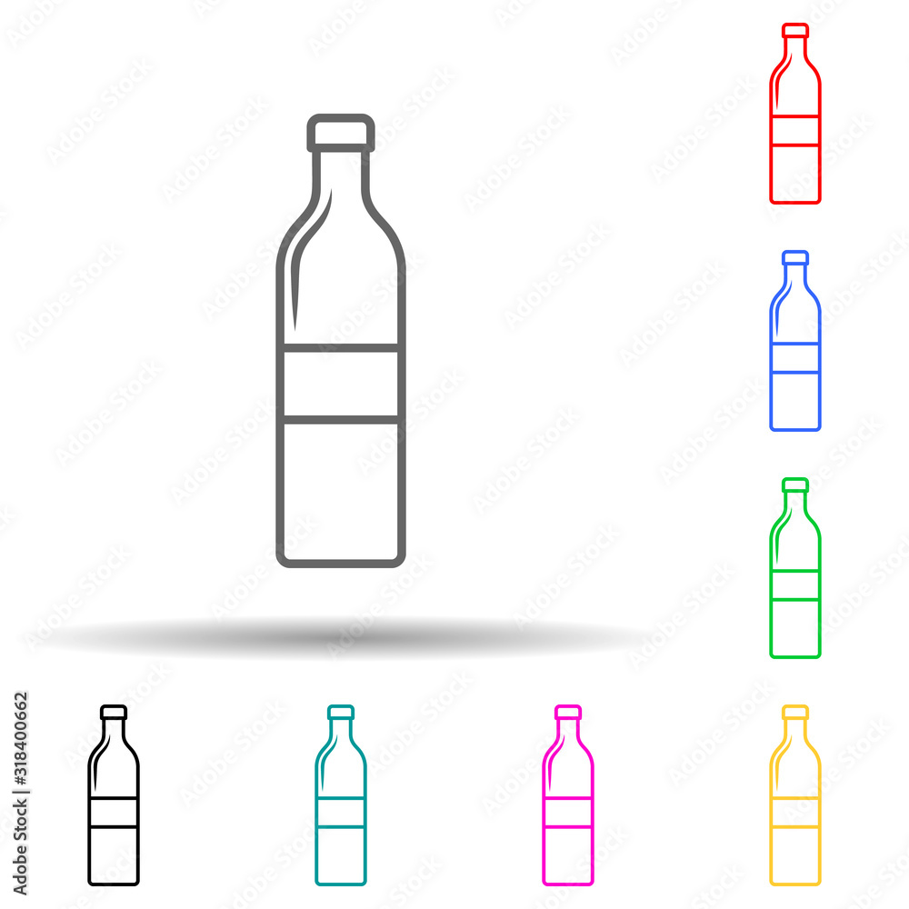 Poster bottle of water multi color style icon. simple thin line, outline vector of bottle icons for ui and 