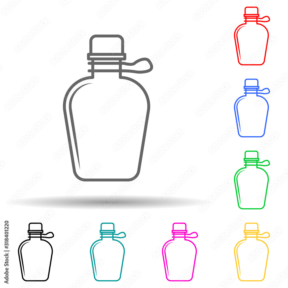 Poster bottle multi color style icon. simple thin line, outline vector of bottle icons for ui and ux, websi
