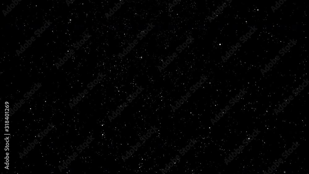 Wall mural abstract motion of white stars dots snow on isolated black background of space galaxy for abstract f