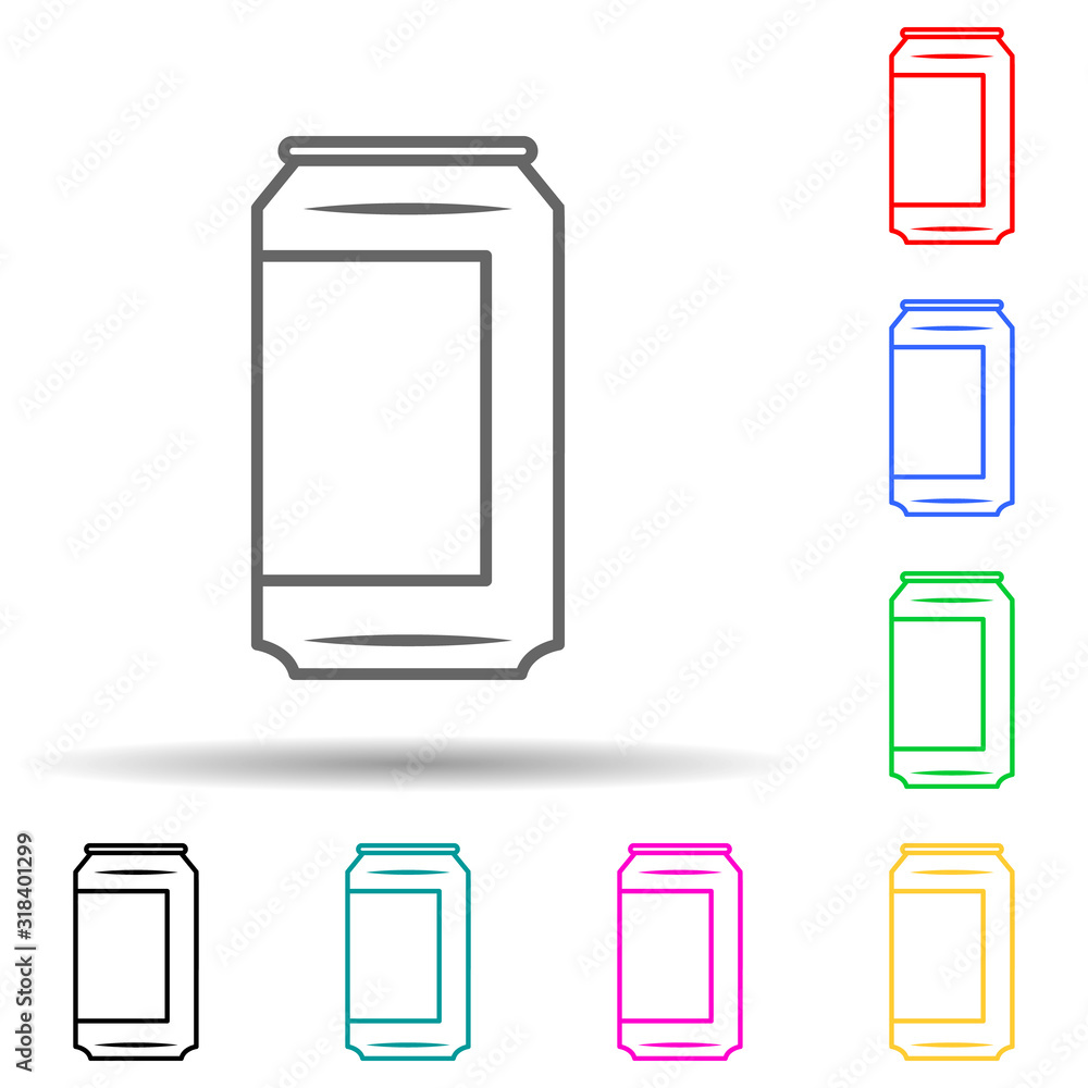 Poster can multi color style icon. simple thin line, outline vector of bottle icons for ui and ux, website 