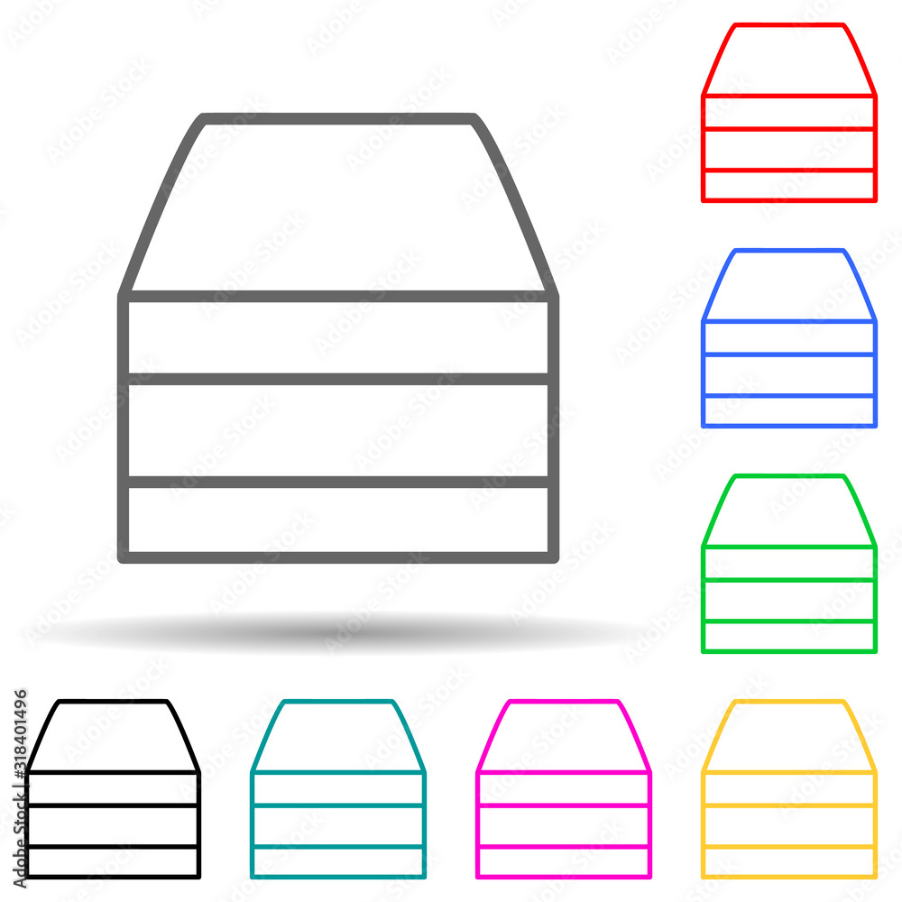 Poster a tube of cream multi color style icon. simple thin line, outline vector of bottle icons for ui and 