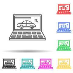 car diagnostics multi color style icon. Simple thin line, outline vector of cars service and repair parts icons for ui and ux, website or mobile application