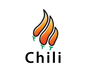 Fototapeta premium Three chili levels logo design inspiration