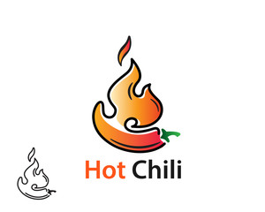 Hot chili burn art logo design inspiration