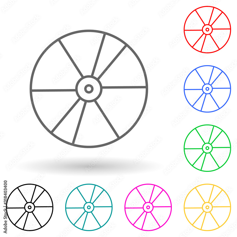 Aufkleber cd disc multi color style icon. simple thin line, outline vector of cinema icons for ui and ux, webs