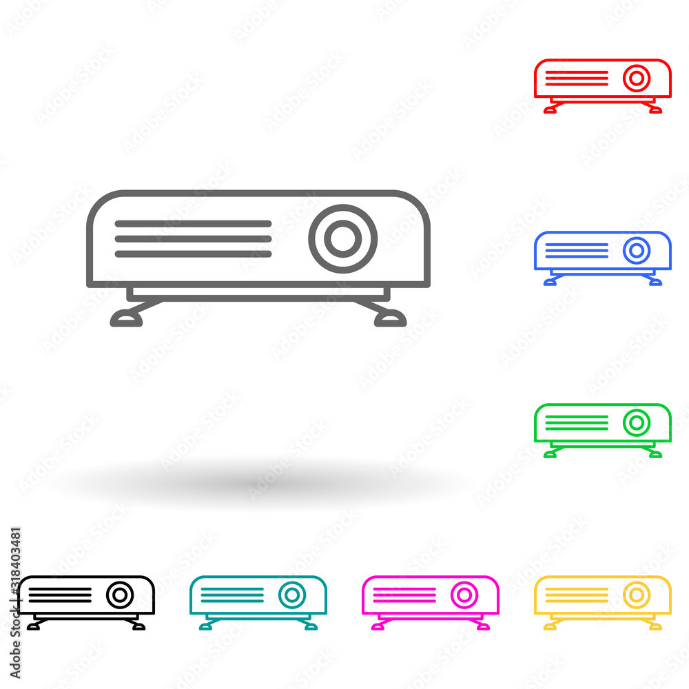 Poster projector multi color style icon. simple thin line, outline vector of cinema icons for ui and ux, we