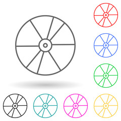 CD disc multi color style icon. Simple thin line, outline vector of cinema icons for ui and ux, website or mobile application