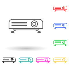 projector multi color style icon. Simple thin line, outline vector of cinema icons for ui and ux, website or mobile application