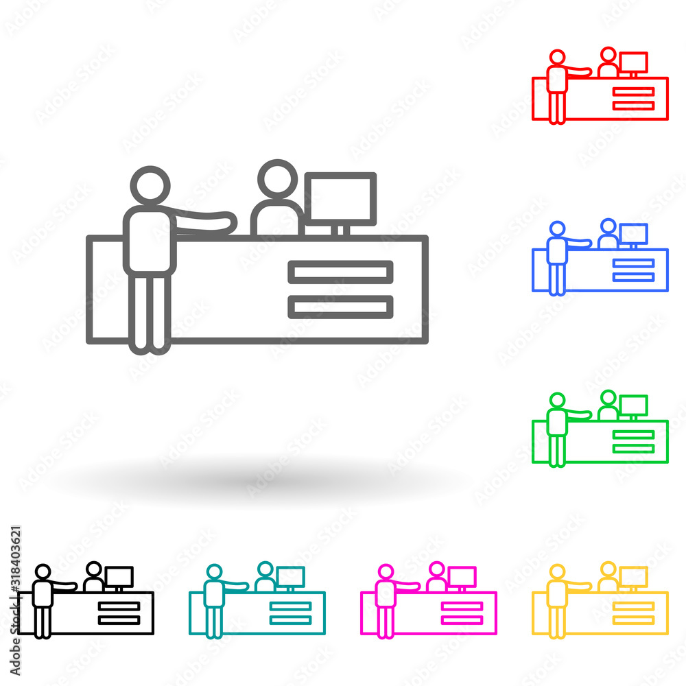 Aufkleber ticket sale multi color style icon. simple thin line, outline vector of cinema icons for ui and ux, 