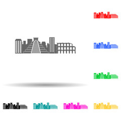 Fototapeta premium cityscape Mexico City multi color style icon. Simple glyph, flat vector of cityscape icons for ui and ux, website or mobile application