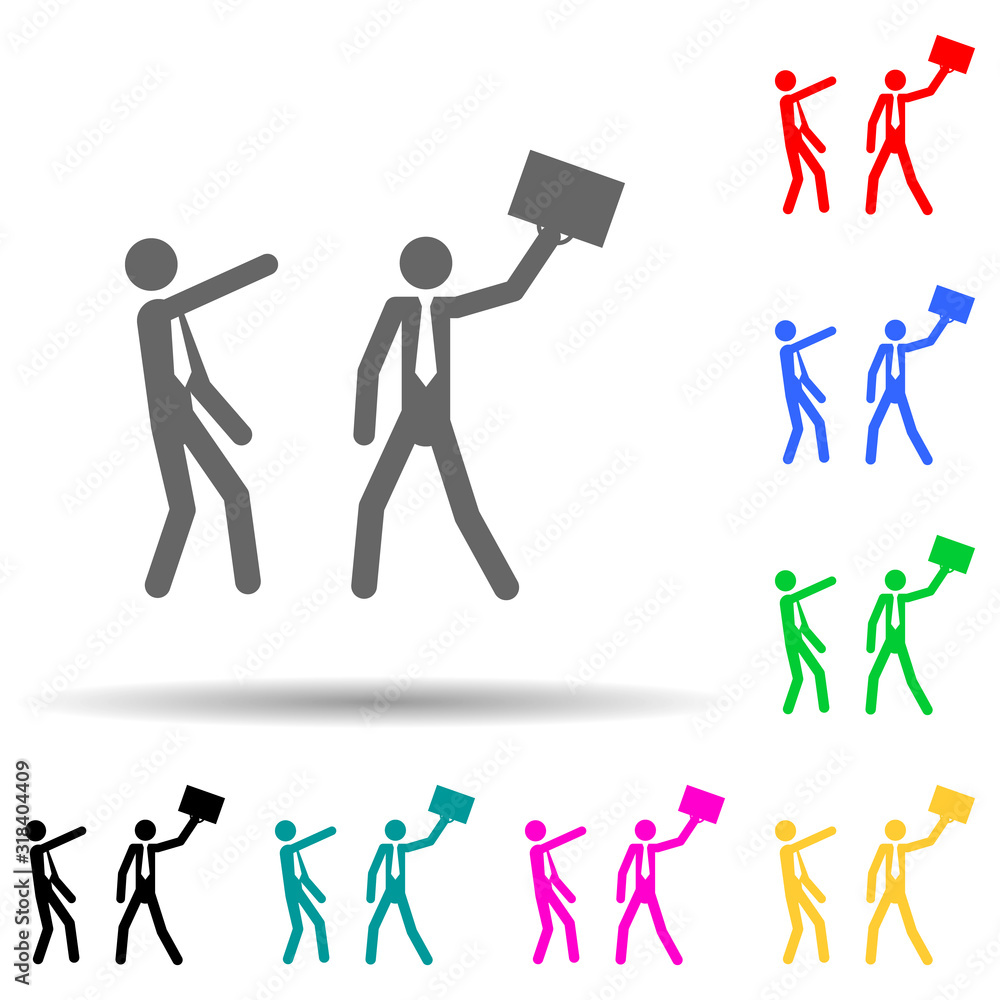 Poster business conflict concept multi color style icon. simple glyph, flat vector of conflict icons for ui