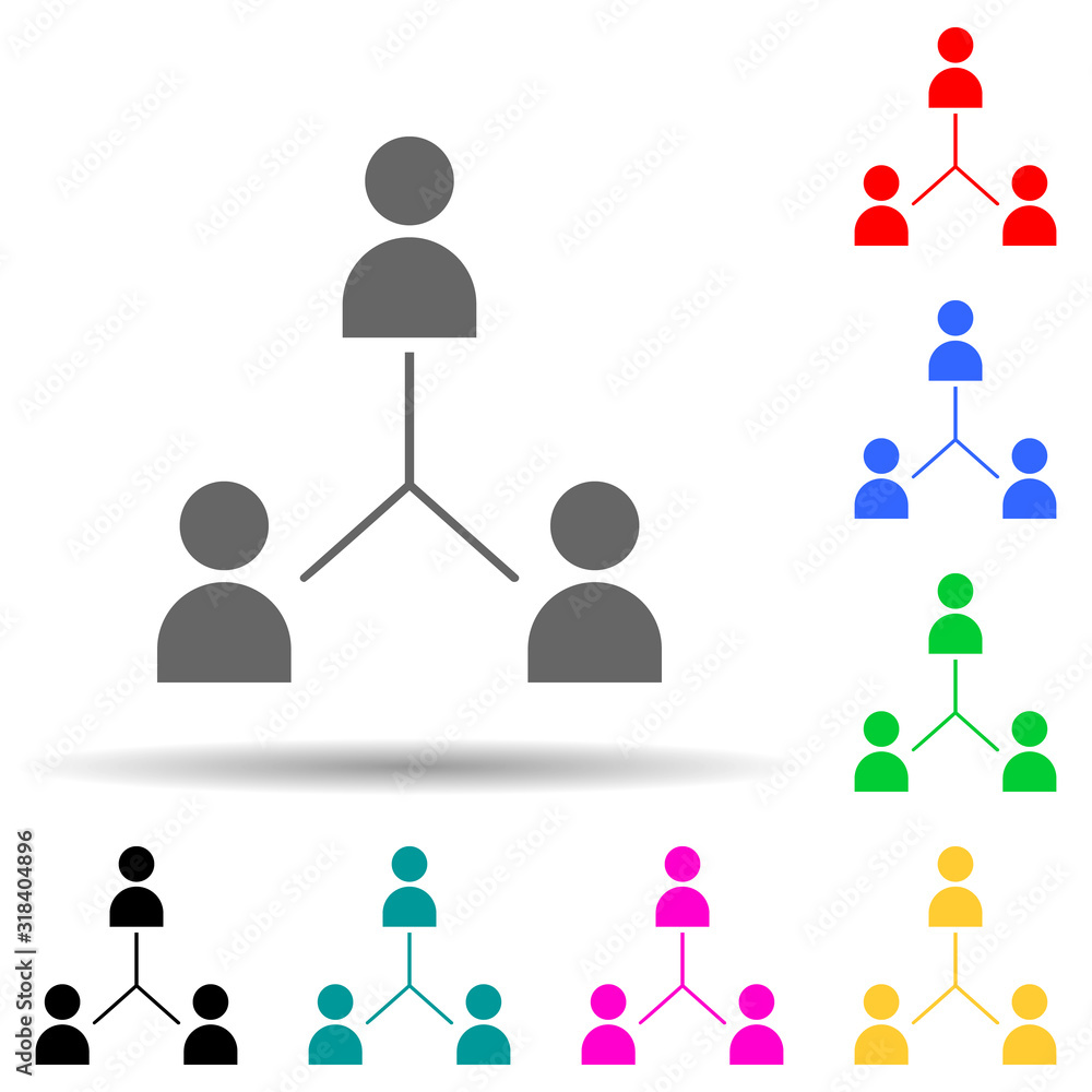 Poster joint friends multi color style icon. simple glyph, flat vector of conversation and friendship icons