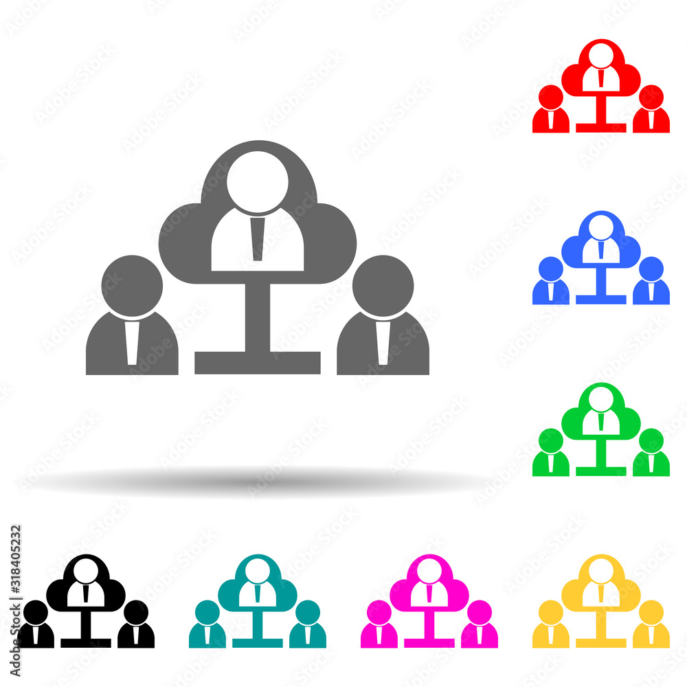 Poster mutual friends multi color style icon. simple glyph, flat vector of conversation and friendship icon