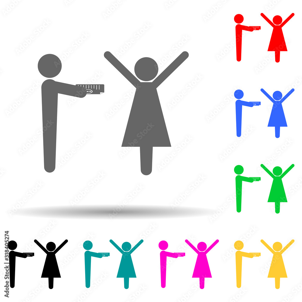 Poster give a gift to your beloved multi color style icon. simple glyph, flat vector of conversation and fr