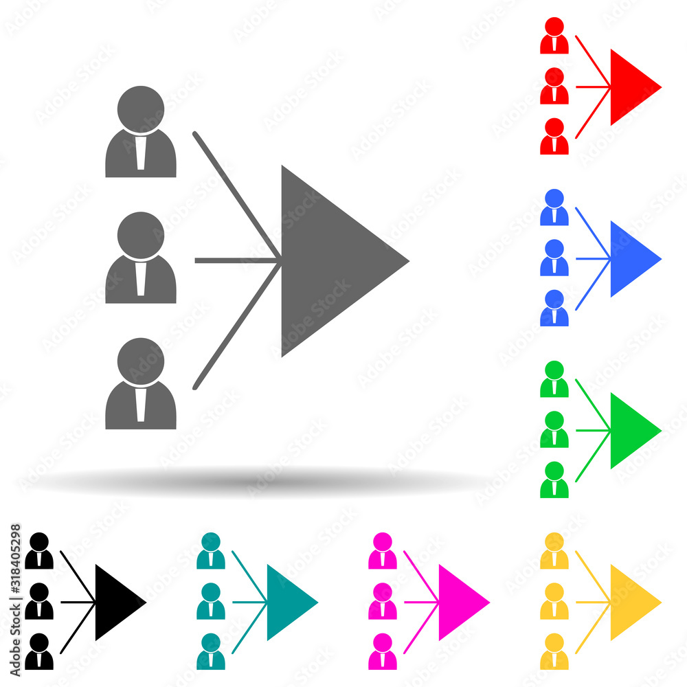 Poster common goals multi color style icon. simple glyph, flat vector of conversation and friendship icons 