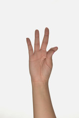 sign language for deaf mute, letter "T"