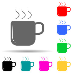 a cup of coffee multi color style icon. Simple glyph, flat vector of conversation and friendship icons for ui and ux, website or mobile application