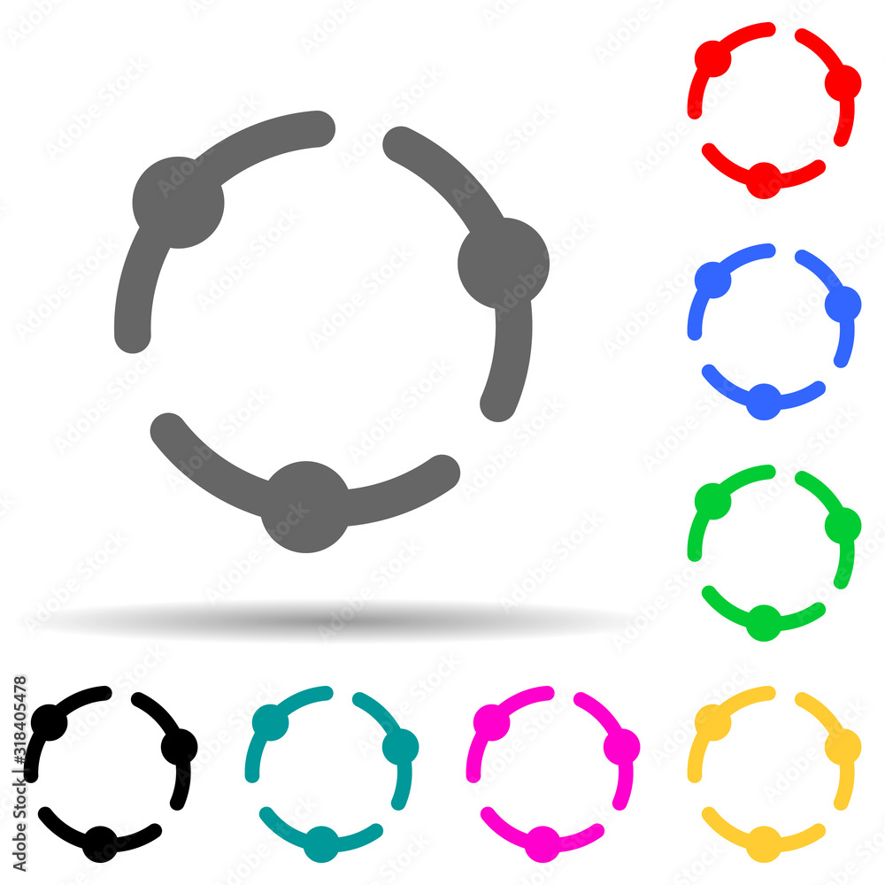 Poster holding hands multi color style icon. simple glyph, flat vector of conversation and friendship icons