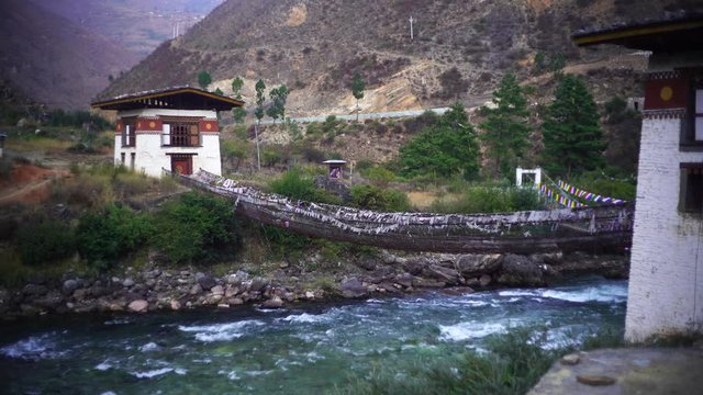 River and Forest in the Himalaya mountains Bhutan