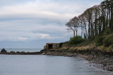 View of the Coast from Ulster Way Path, Northern Ireland, UK