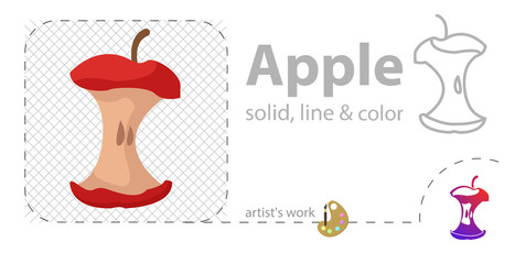 apple flat, solid, line icon