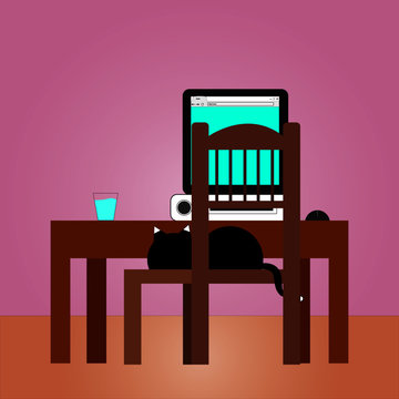 Mesa con Computadora