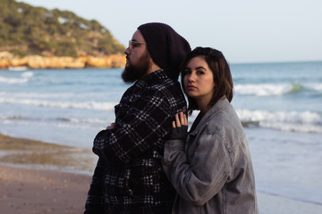 young couple on the beach