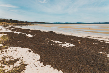 landscape of Dunalley Beach in the Tasman Peninsula in Tasmania