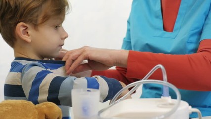 Boy child on pediatrician doctor health care exam, patient.