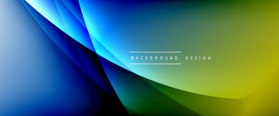 Wave liquid style lines with shadows and light on gradient background. Trendy simple fluid color gradient abstract background with dynamic straight shadow line effect